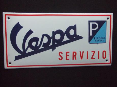 Vespa Piagio Genova Servizio emaille scooterplaatje